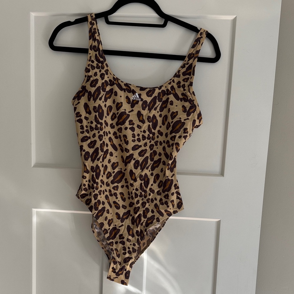 Adidas Brown Leopard Print Swimsuit